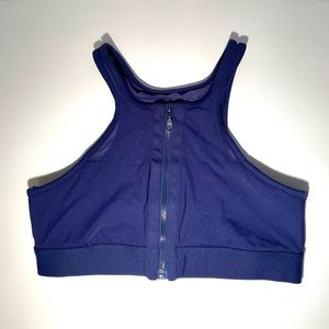 C&C California Sports Bra Mesh Zip Up Navy